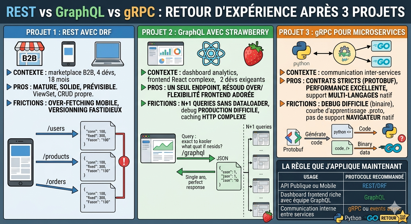 REST vs GraphQL vs gRPC : retour d'expérience après 3 projets